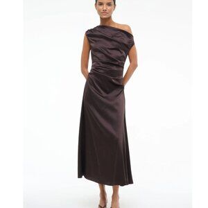 PHARE SILK DRESS EARTH $695